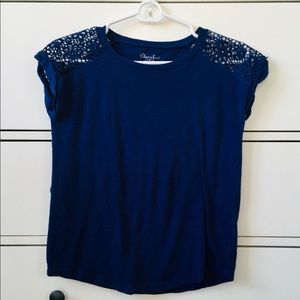 Navy Lace T-Shirt